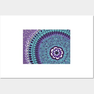 Turquoise, Purple, and Lavender Mandala Posters and Art